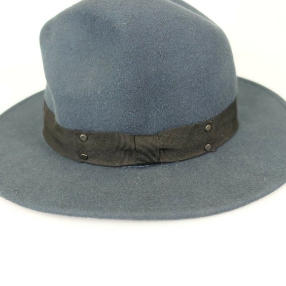 C.C Women's 100% Wool Navy Blue Fedora Hat OS‎ Classic Suede Genuine Felted Fur - Picture 4 of 8
